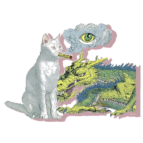 CAT SMOKING WITH DRAGON THIRD EYE CLOUD.png