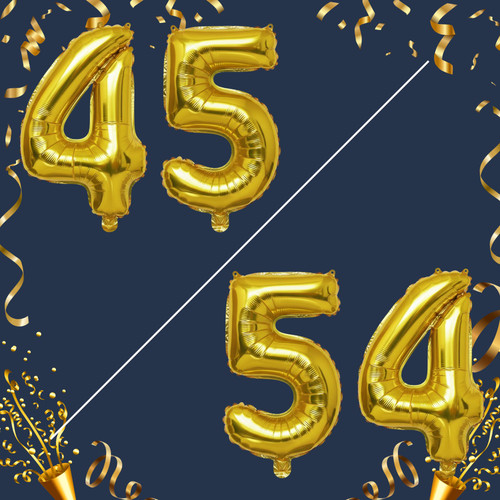 40 Inch Big Gold Large Number 45 54 Mylar Foil Balloon For Helium & Air Filled Premium Self Seal Bal.jpg