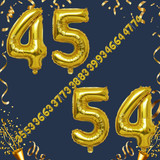 40 Inch Big Gold Large Number 45 54 Mylar Foil Balloon For Helium &amp; Air Filled Premium Self Seal Bal