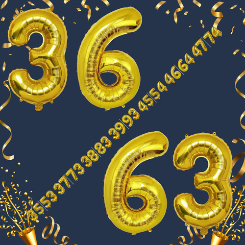 40 Inch Big Gold Large Number 36 63 Mylar Foil Balloon For Helium & Air Filled Premium Self Seal Bal.jpg