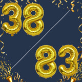 40 Inch Big Gold Large Number 38 83 Mylar Foil Balloon For Helium &amp; Air Filled Premium Self Seal Bal