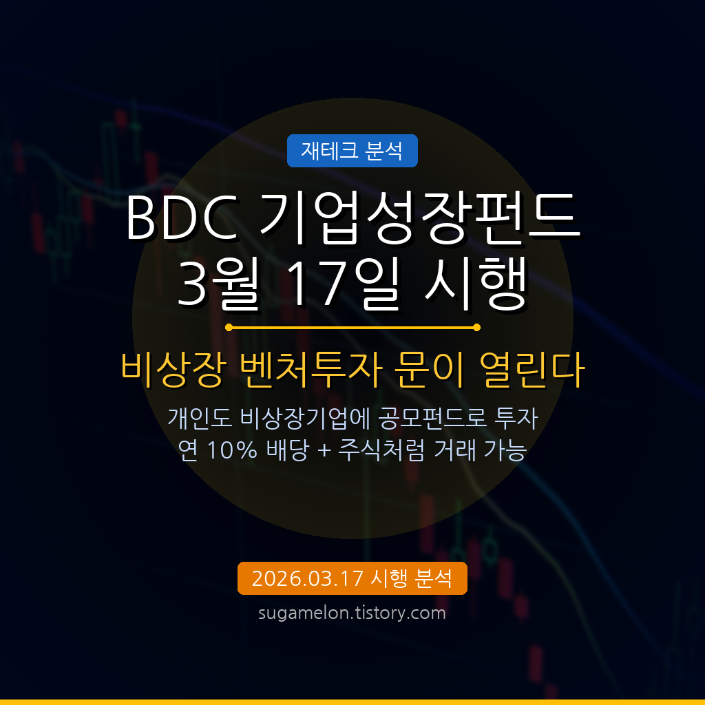 BDC 기업성장펀드 3월 17일 시행 비상장 투자 방법