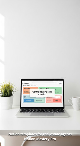 Minimalist workspace with a white desk and a laptop showing a Notion property pipeline Overlay Contr.jpg