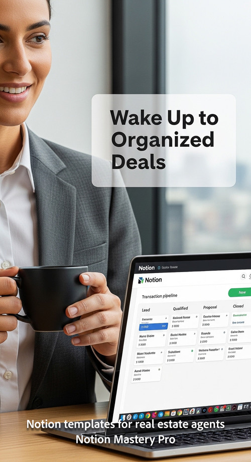 Professional holding a matte black coffee cup next to a laptop showing a Notion transaction pipeline.jpg