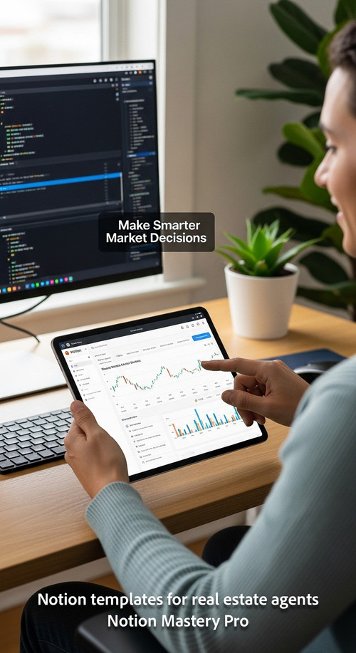 Person confidently using a tablet displaying a realtime market dashboard within a clean Notion setup.jpg