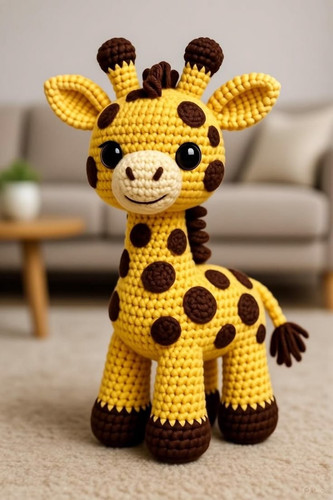 Crochet Giraffe Pattern 12 Inch Amigurumi Giraffe Toy Easy Animal Crochet Pattern PD.jpg