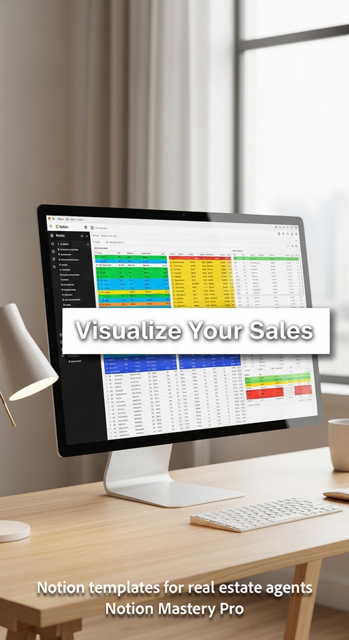 A minimalist lightfilled workspace with a large monitor displaying a colorful Notion database view O.jpg
