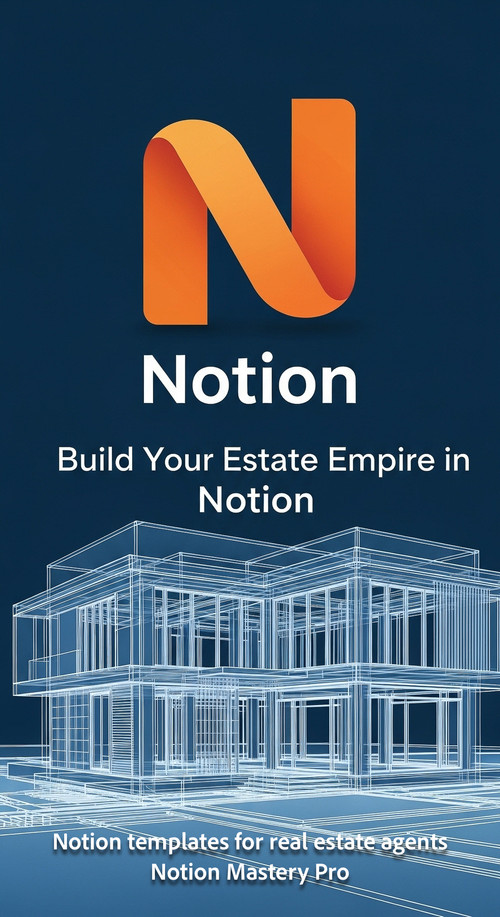 Abstract 3D blueprint of a modern villa with a floating Notion N logo Overlay Build Your Real Estate.jpg