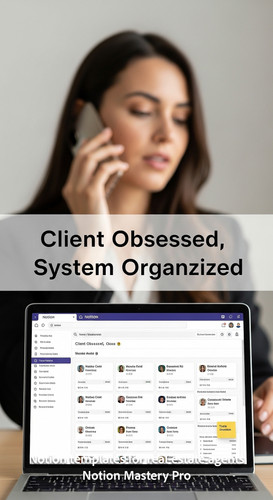 Blurred image of a realtor talking on the phone foreground laptop with a Notion CRM Overlay Client O.jpg