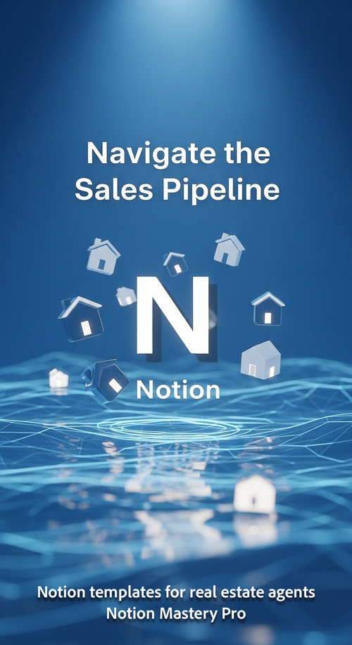 Abstract 3D render of house icons floating in a blue digital ocean with a Notion N Overlay Navigate .jpg