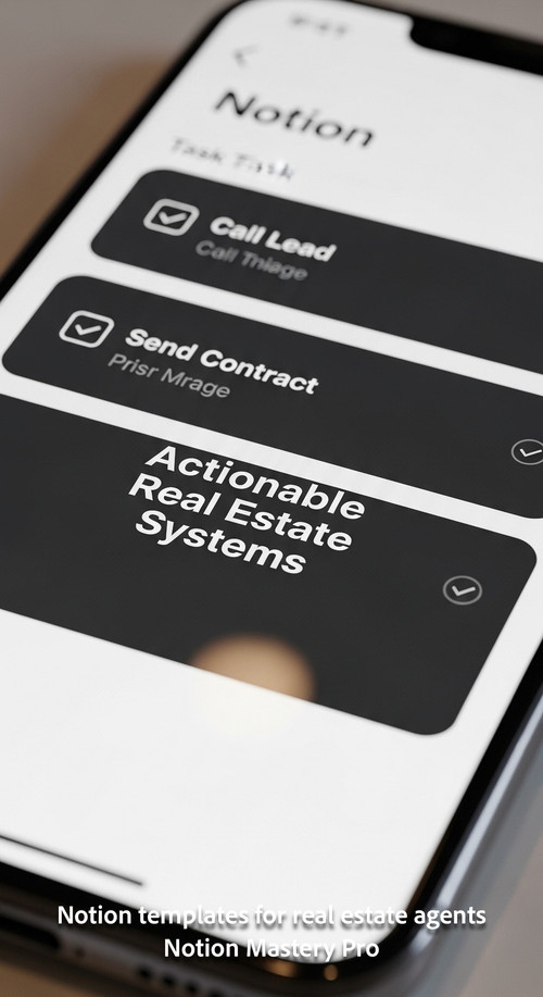 Close up of a smartphone showing a Notion task list Call Lead Send Contract Overlay Actionable Real .jpg