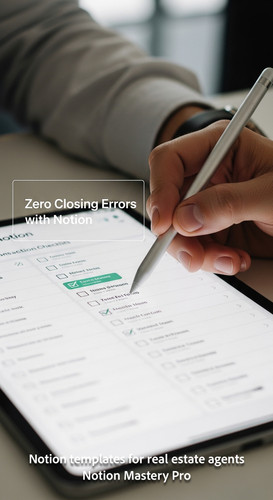Close up of a hand using a stylus on a tablet showing a Notion transaction checklist Overlay Zero Cl.jpg