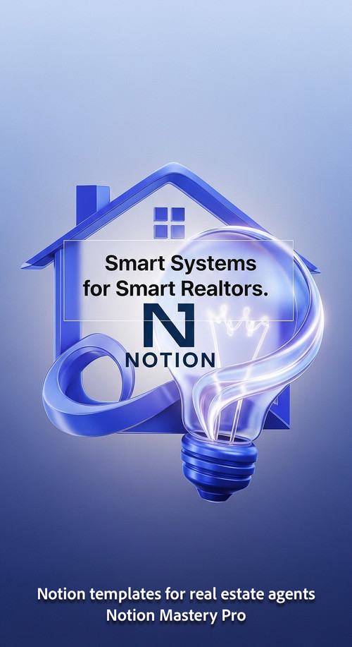 Abstract 3D icon of a house and a lightbulb with a central Notion logo Overlay Smart Systems for Sma.jpg