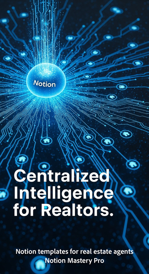 Abstract glowing blue network lines connecting house icons to a central Notion hub Overlay Centraliz.jpg