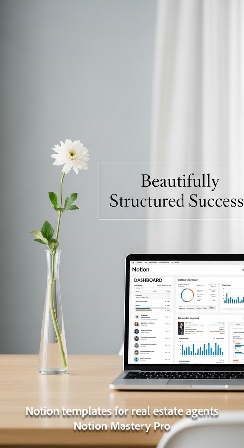 Minimalist desk with a single flower and a laptop showing a Notion realtor dashboard Overlay Beautif.jpg