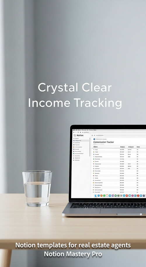 Minimalist desk with a glass of water and a MacBook showing a Notion commission database Overlay Cry.jpg