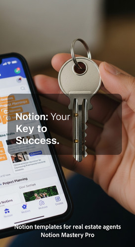 Close up of a hand holding a house key next to a smartphone showing a Notion app Overlay Notion Your.jpg