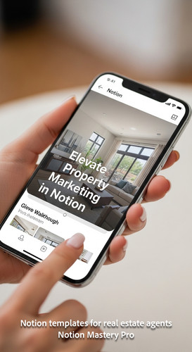 Close up of a hand holding a sleek silver smartphone displaying a property walkthrough video within .jpg