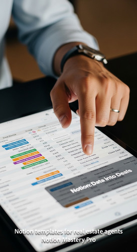 Close up of a persons hand navigating a complex database view on a tablet screen running Notion Over.jpg