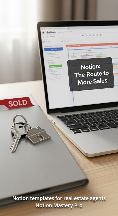 Close up of a set of keys on a Sold folder next to a laptop with Notion Overlay Notion The Route to .jpg