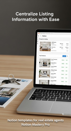 Blurred closeup of keys and a property brochure foreground laptop screen displaying a detailed Notio.jpg