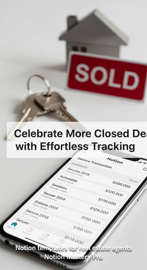 Blurred closeup of keys and a Sold sign foreground smartphone screen displaying a secure Notion tran.jpg