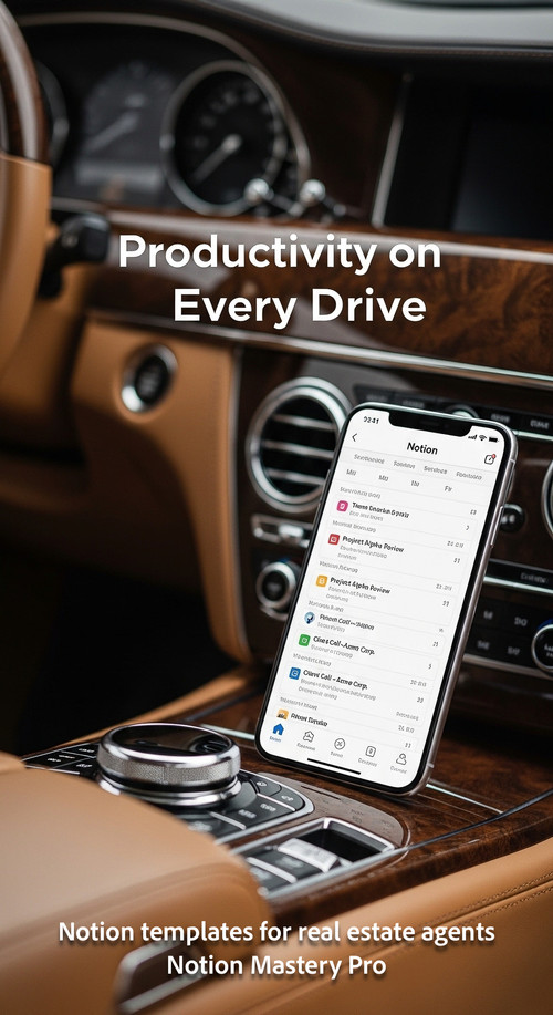 Blurred image of a luxury car interior with a smartphone showing a Notion schedule Overlay Productiv.jpg