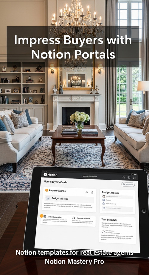 Luxury living room background foreground tablet showing a Notion home buyers guide Overlay Impress B.jpg