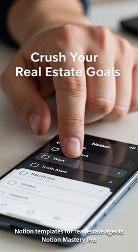 Close up of a hand checkmarking a task in a Notion mobile app Overlay Crush Your Real Estate Goals 3.jpg