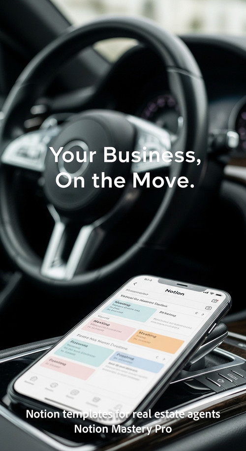 Blurred image of a luxury car steering wheel foreground smartphone with a Notion schedule Overlay Yo.jpg