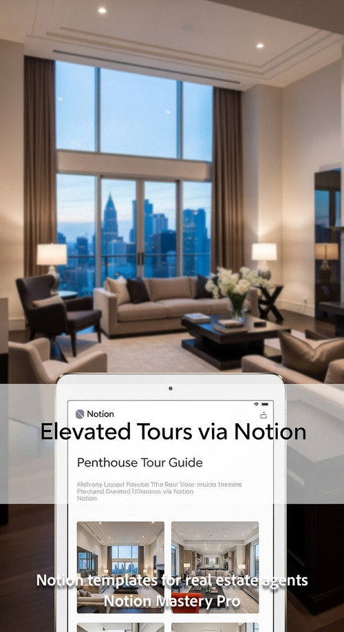 Blurred image of a luxury penthouse interior foreground tablet showing a Notion tour guide Overlay E.jpg