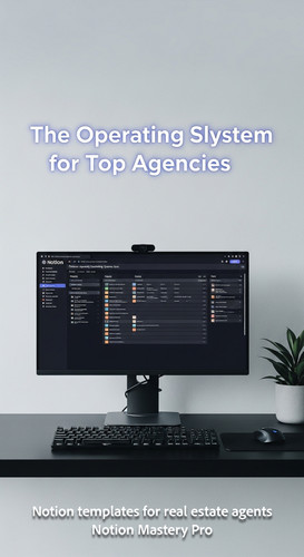 Minimalist workspace with a black desk and a large monitor showing a Notion agency OS Overlay The Op.jpg