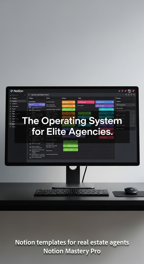 Minimalist workspace with a black desk and a large monitor showing a Notion agency OS Overlay The Op.jpg