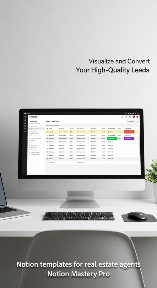 Minimalist workspace with a clean aesthetic a large monitor displaying a detailed Notion lead databa.jpg