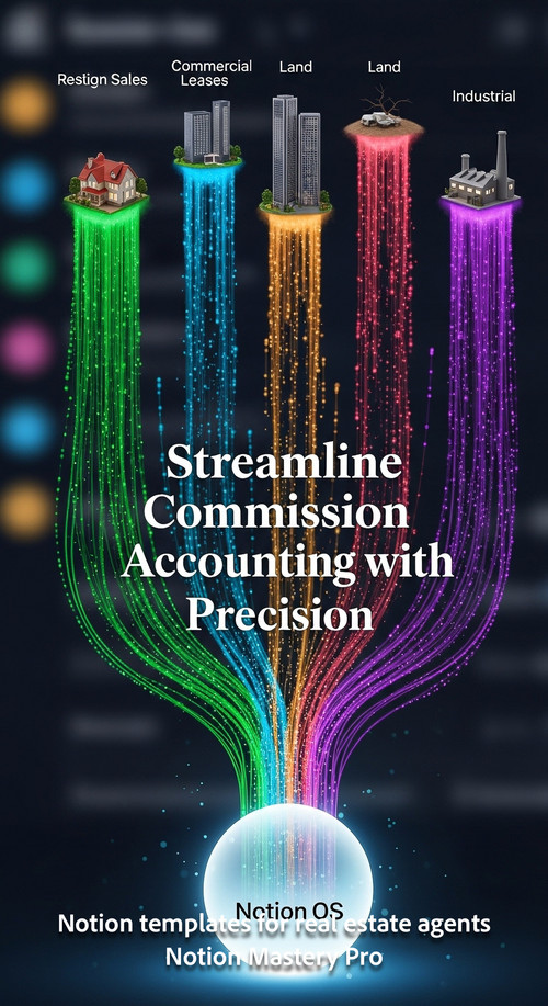 Abstract visualization of commission payments flowing from diverse real estate transaction types int.jpg