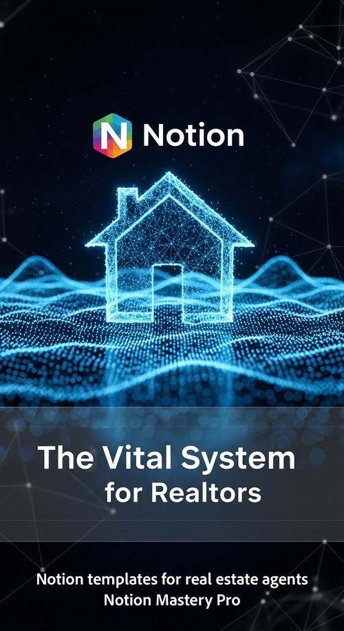 Abstract 3D visualization of a house icon with a digital pulse and a Notion logo Overlay The Vital S.jpg