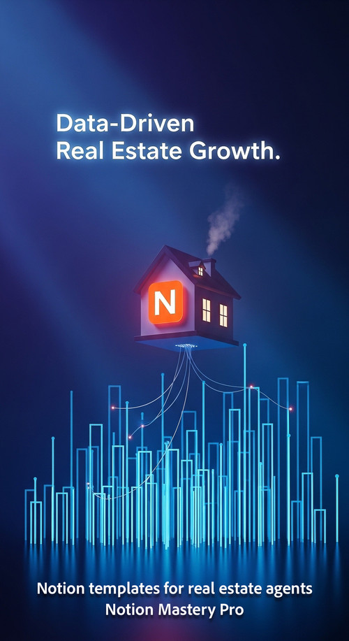 Abstract data visualization of rising bars and a floating house with a Notion N Overlay DataDriven R.jpg