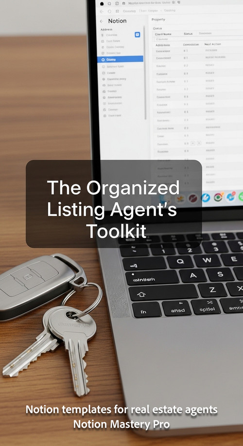 Close up of a sleek brushed metal key fob and a set of modern keys next to a MacBook running Notion .jpg