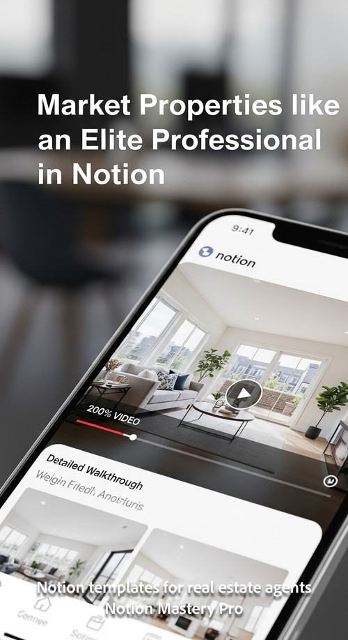Close up of a sleek silver smartphone displaying a property walkthrough video within a Notion page o.jpg