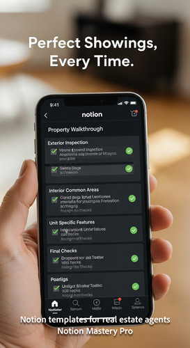 Close up of a smartphone displaying a Notion property walkthrough checklist Overlay Perfect Showings.jpg