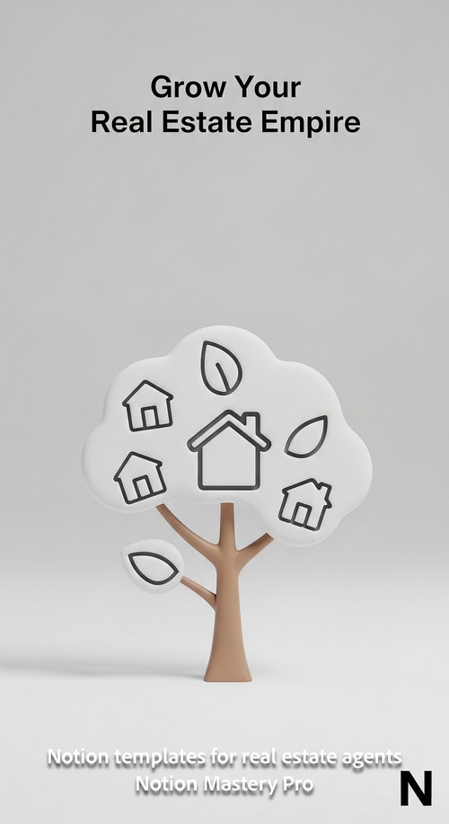 Minimalist 3D icon of a growing tree with houseshaped leaves and a subtle Notion N watermark Overlay.jpg