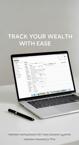 Minimalist desk with a designer pen and a MacBook showing a Notion commission tracker Overlay Track .jpg