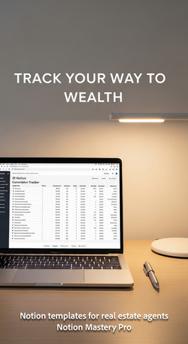 Minimalist desk with a designer pen and a MacBook showing a Notion commission tracker Overlay Track .jpg