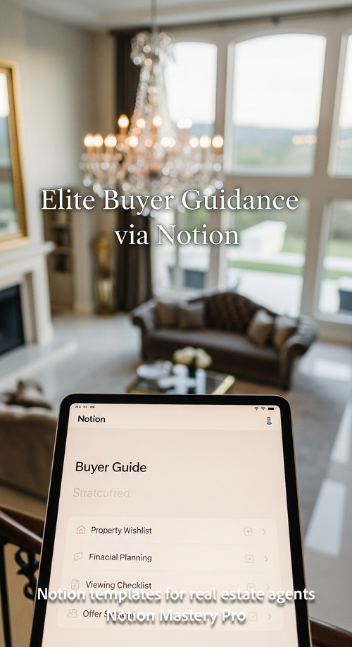 Blurred background of a luxury home interior foreground tablet showing a Notion buyers guide Overlay.jpg