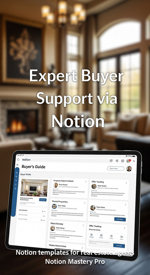 Blurred background of a luxury home interior foreground tablet showing a Notion buyers guide Overlay.jpg