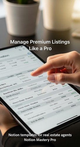 Close up of a hand scrolling through a Notion database of luxury properties Overlay Manage Premium L.jpg