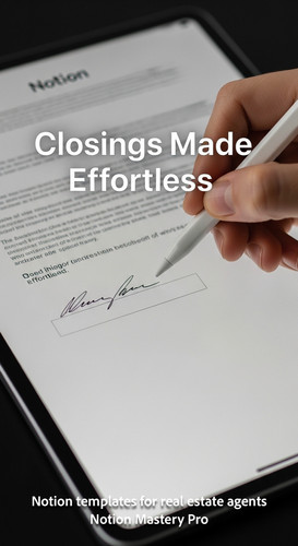 Close up of a hand signing a document on an iPad with a Notion logo Overlay Closings Made Effortless.jpg