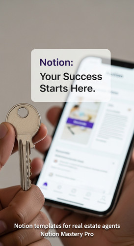 Close up of a hand holding a house key next to a smartphone showing a Notion app Overlay Notion Your.jpg