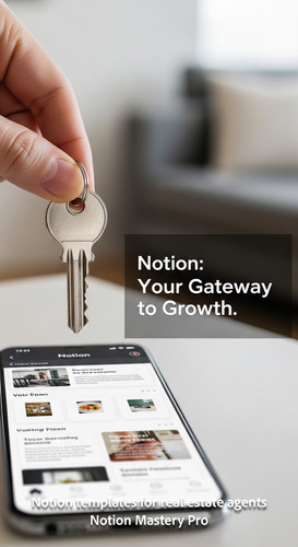 Close up of a hand holding a house key next to a smartphone showing a Notion app Overlay Notion Your.jpg