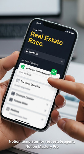 Close up of a hand checkmarking a task in a Notion mobile app Overlay Win the Real Estate Race 438.jpg